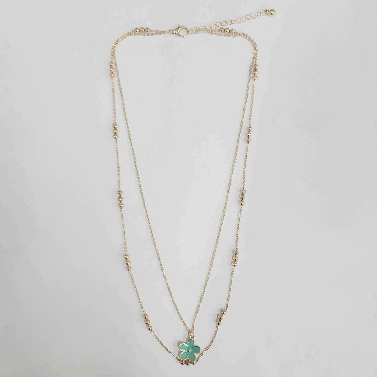 Ashley Gold-Tone Layered Daisy Pendant Necklace