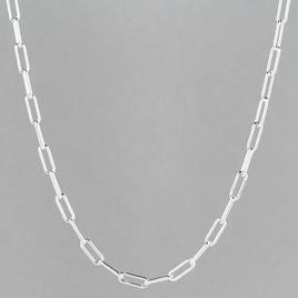 Design Collection Silver Plated Paper Clip Necklace