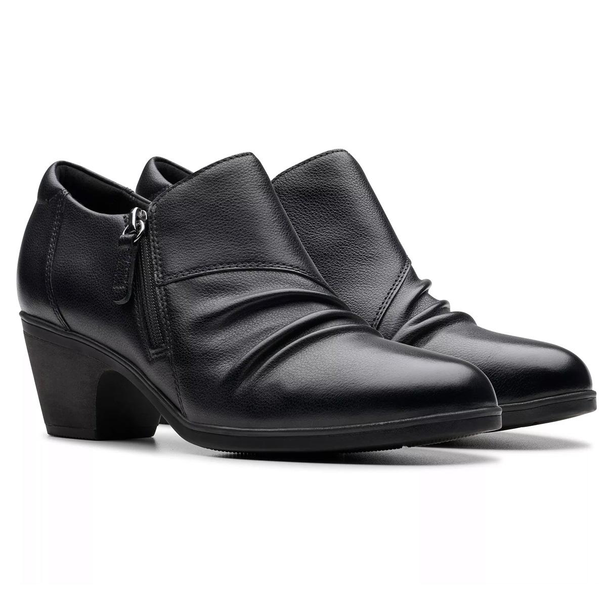 Womens Clarks(R) Emily 2 Braley Black Ankle Boots
