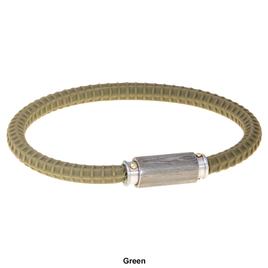 Mens Lynx Damascus Steel & Silicone Bracelet