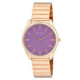 Womens Laura Ashley(R) Purple Dial Gilded Bracelet Watch - LA2069RG