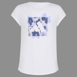 Girls (7-16) adidas(R) Cap Sleeve Abstract Floral Square Logo Tee