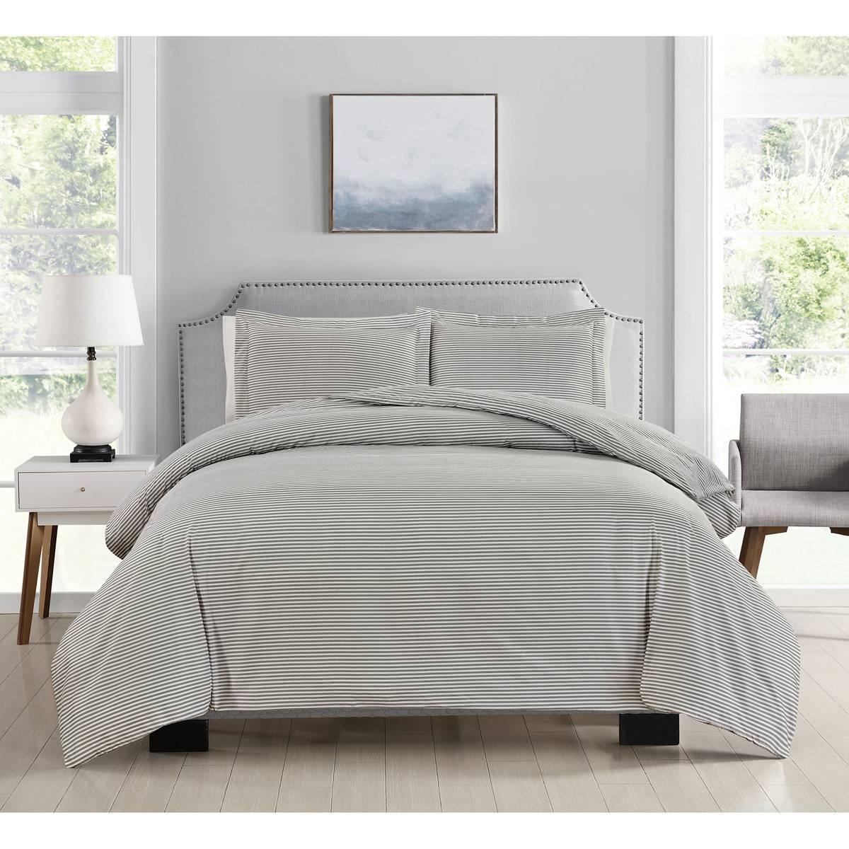 Bibb Home 1800 Series Oxford 3pc. Duvet Cover Set