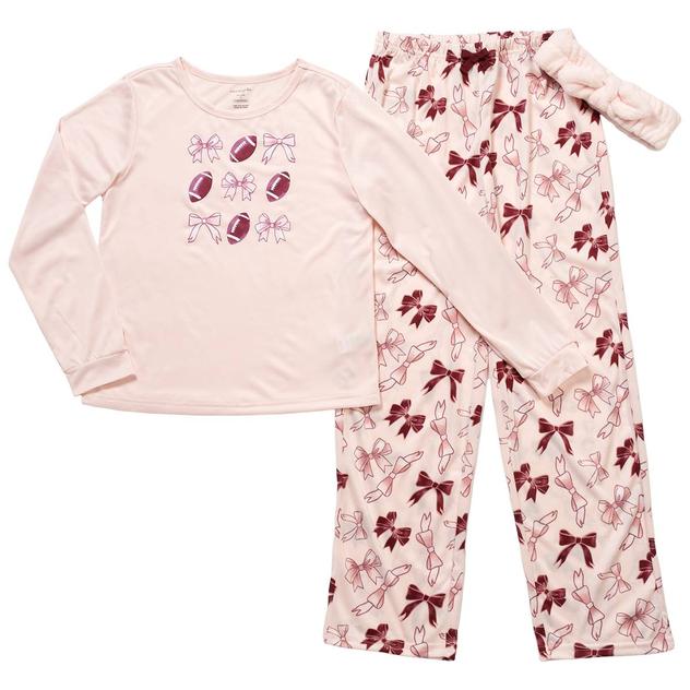 Girls (7-16) Sincerely Jules Bows & Football Pajama Set