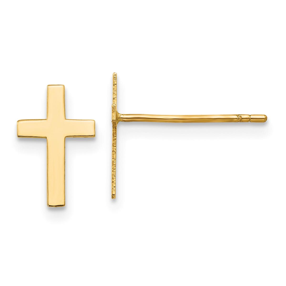 Gold Classics(tm) 14kt. Gold Polished Cross Stud Earrings