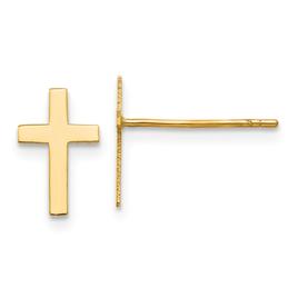Gold Classics(tm) 14kt. Gold Polished Cross Stud Earrings