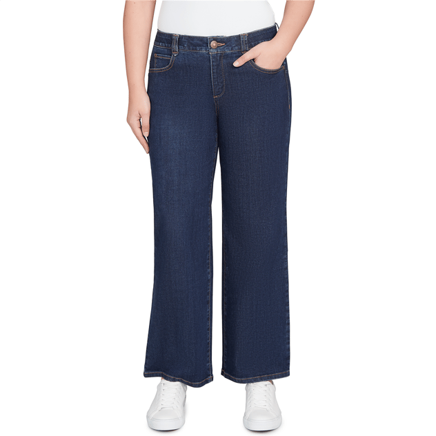 Womens Ruby Rd. Key Items Stovepipe Wide Leg Jeans
