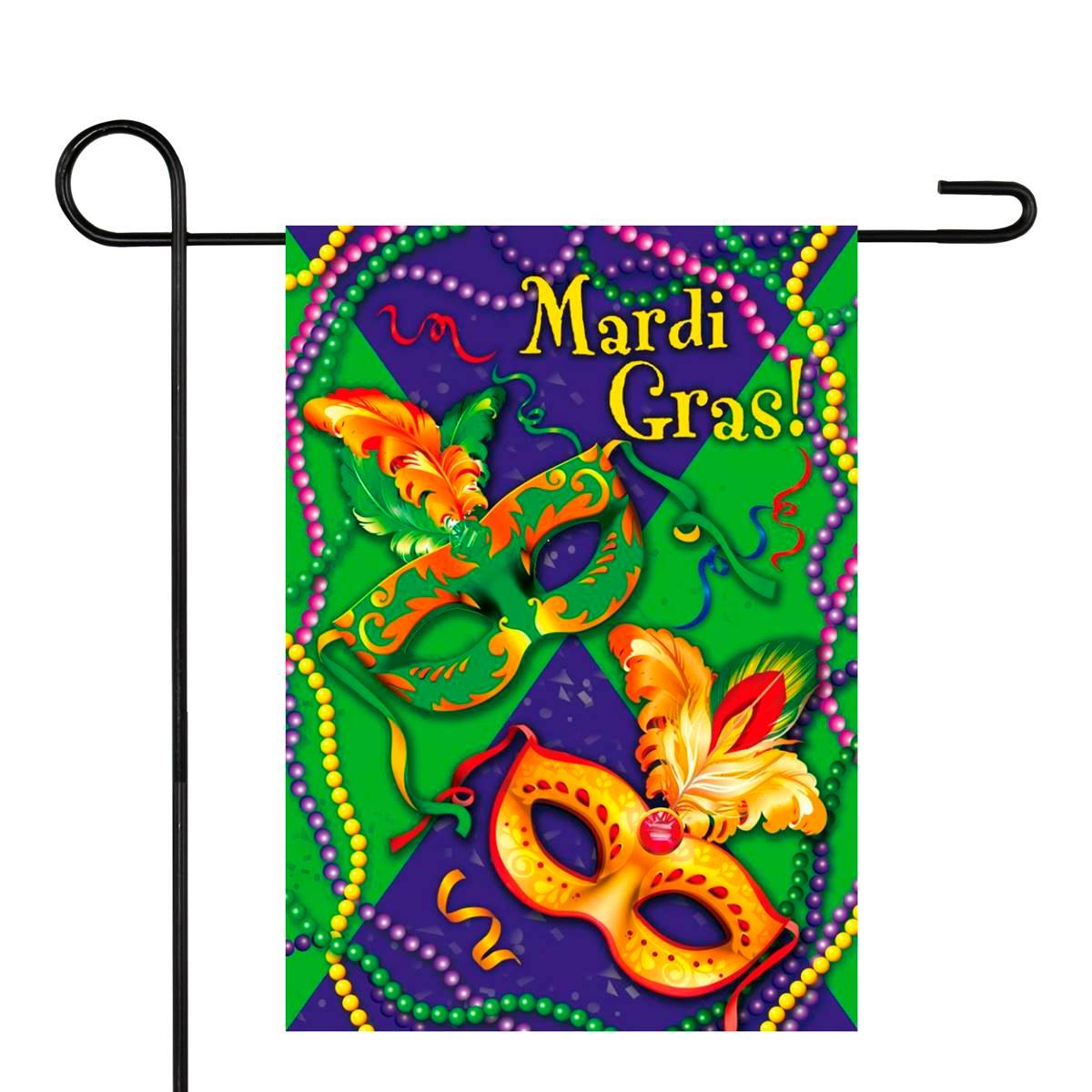 Northlight Seasonal Mardi Gras Beads Outdoor Garden Flag