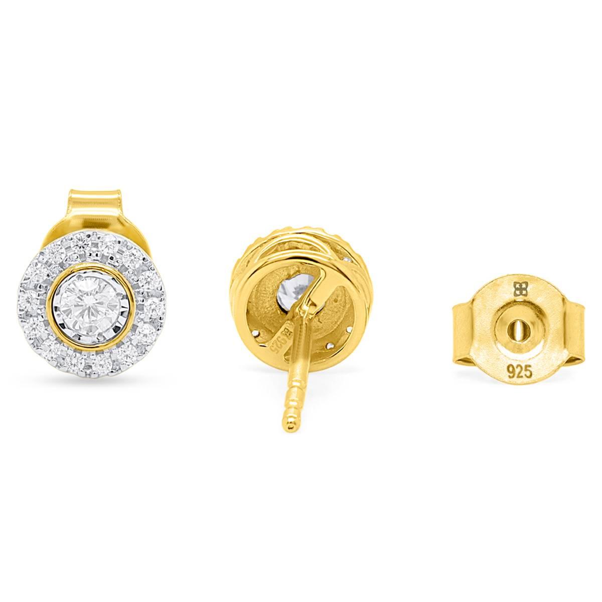 Nova Star® Yellow Gold 1/4ctw. Lab Grown Diamond Halo Earrings