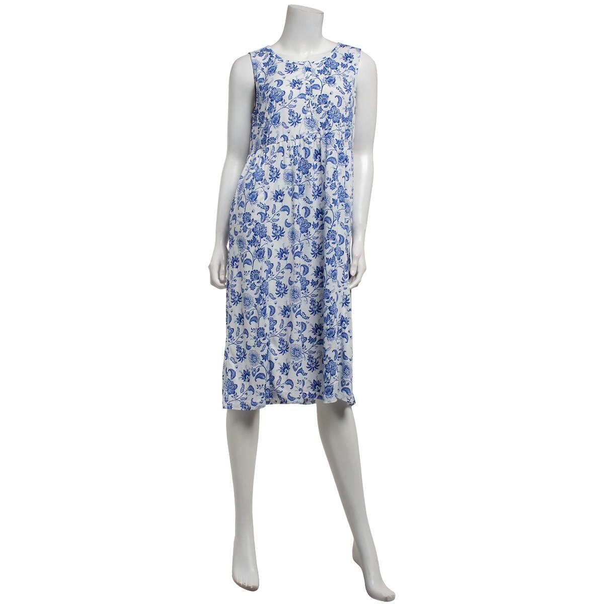 Womens MUK LUKS(R) Sleeveless Timeless Toile Flared Lounge Dress