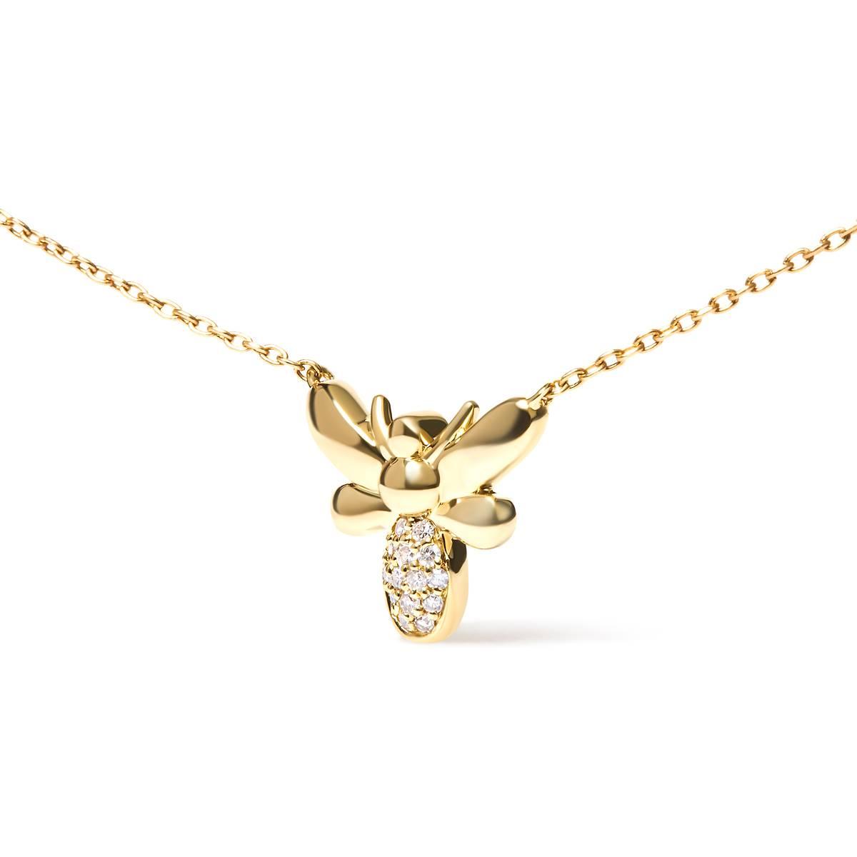 Haus of Brilliance 10kt. Gold Diamond Bumble Bee Pendant