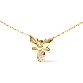 Haus of Brilliance 10kt. Gold Diamond Bumble Bee Pendant