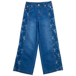 Girls (7-12) Disney Stitch & Angel Wide Leg Jeans