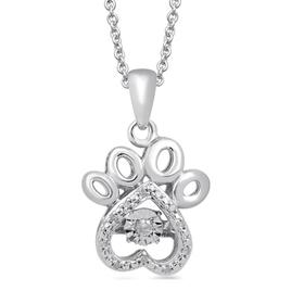 Love Symphony(tm) 1/20ct. Diamond Sterling Silver Paw Pendant
