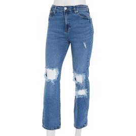 Juniors Celebrity Pink Curvy High Rise Straight Jeans-Medium Wash