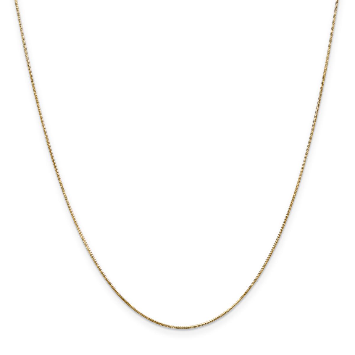 Unisex Gold Classics(tm) .65mm. 14k Gold Round Snake Chain Necklace