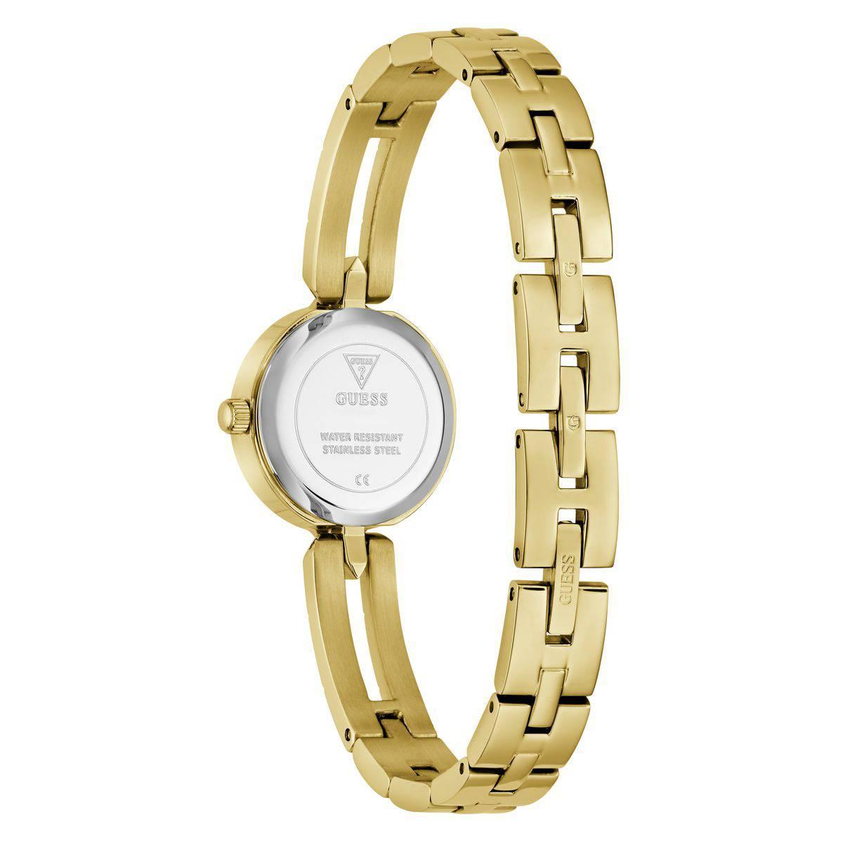 Womens Guess Gold-Tone Silver Dial Analog Watch - GW1016L2