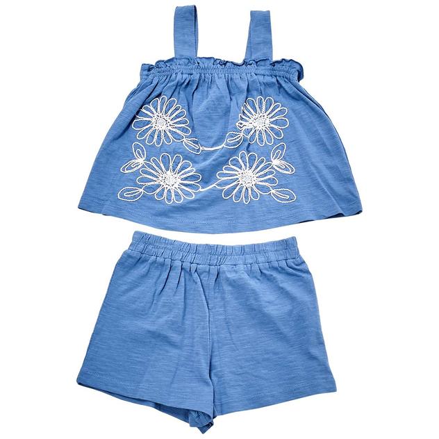 Girls (4-6x) Kiwi 2pc. Soutache Flowers Knit Top w/ Shorts