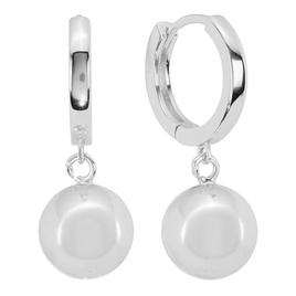 Athra Fine Silver Plated 10mm Ball Drop Huggie Hoop Earrings