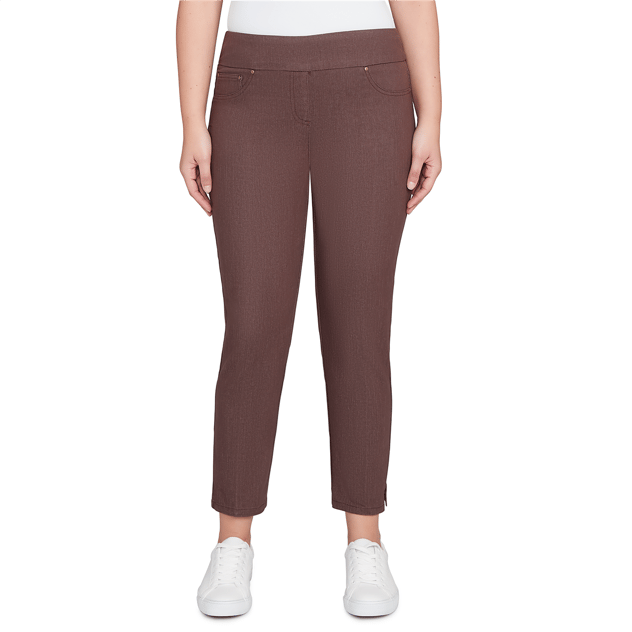 Petite Ruby Rd. Key Items Split Hem Pull On Ankle Jeans