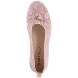 Womens Ashley Blue Floral Canvas Flats with Bow