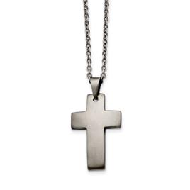 Mens Gentlemen's Classics(tm) Stainless Steel Brushed Cross Necklace