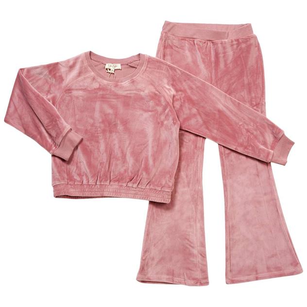 Girls (7-12) Jessica Simpson Solid Velour Top & Flare Pants Set