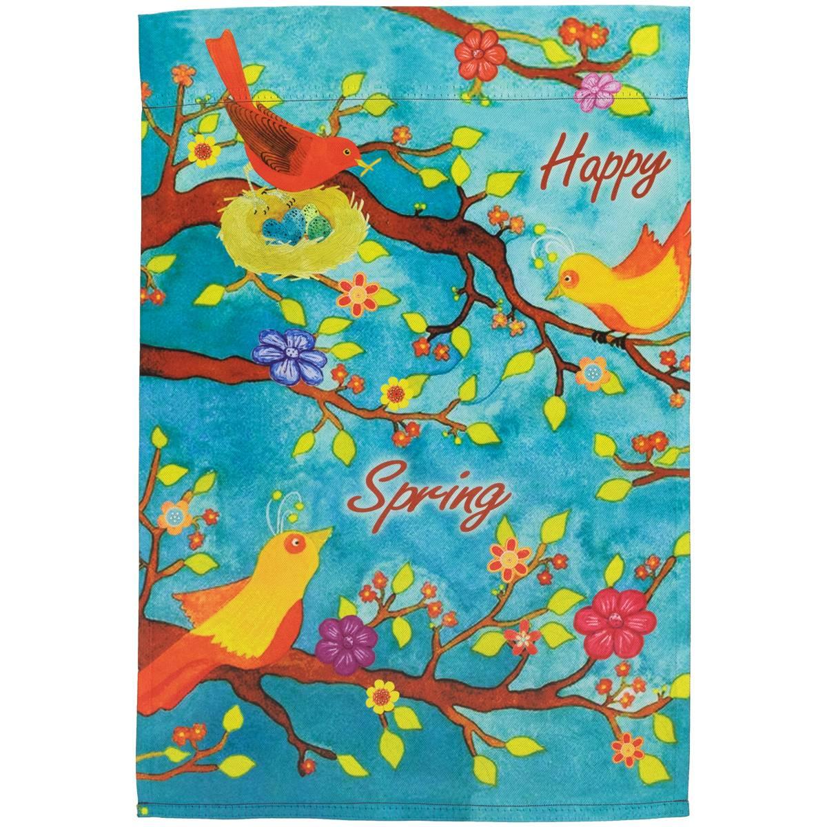 Northlight Seasonal Birds & Flowers Happy Spring Garden Flag