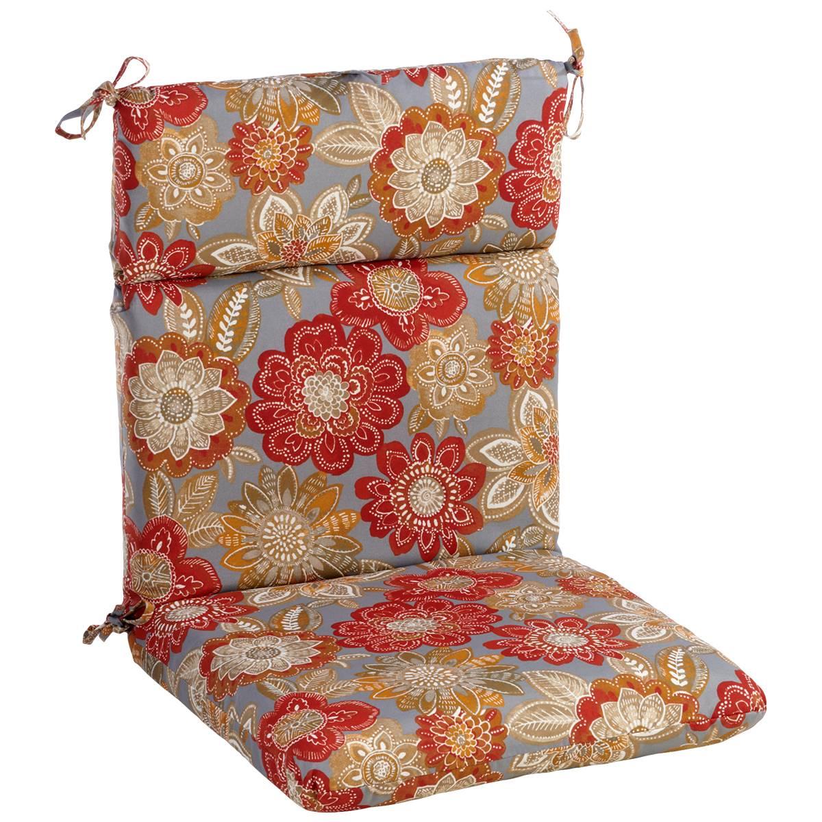 Jordan Manufacturing Floral High Back Cushion - Black/Taupe