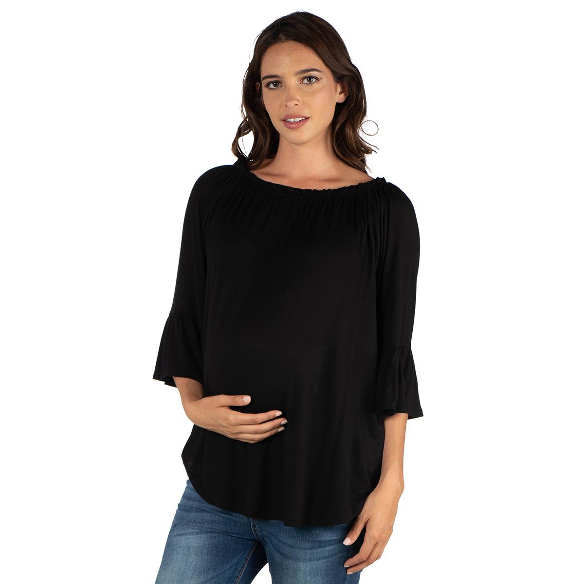 Plus Size 24/7 Comfort Apparel Loose Fit Maternity Tunic Top