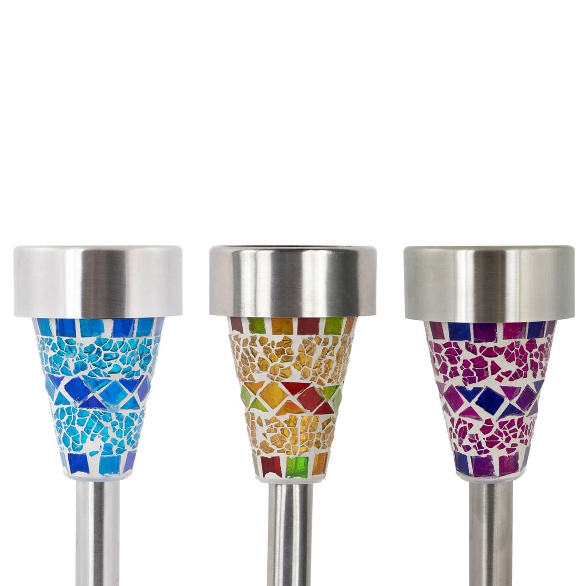 Northlight Seasonal Multi-Color Mosaic LED Markers - Set of 3