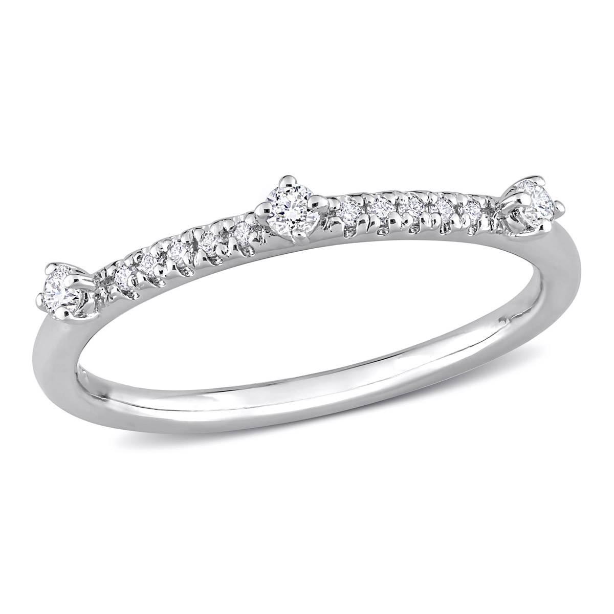 Platinum Plated 1/7ctw. Lab Grown Diamond Ring