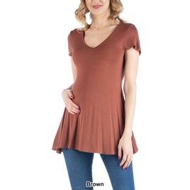 Womens 24/7 Comfort Apparel Cap Sleeve Tunic Maternity Top