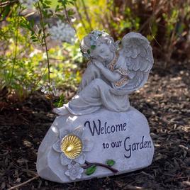 Northlight Seasonal "Welcome to Our Garden" Angel Garden Statue