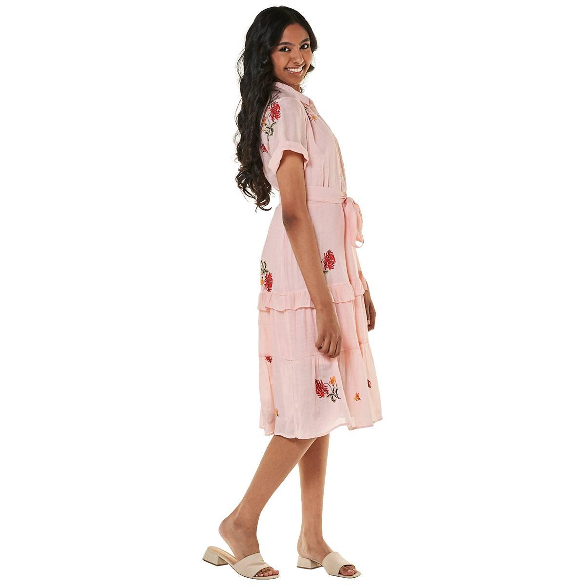 Womens Figueroa & Flower Short Sleeve Tier Floral A-Line Dress