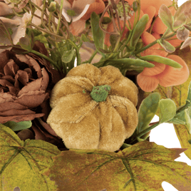 Northlight Floral & Pumpkin Wooden Box Fall Harvest Decoration
