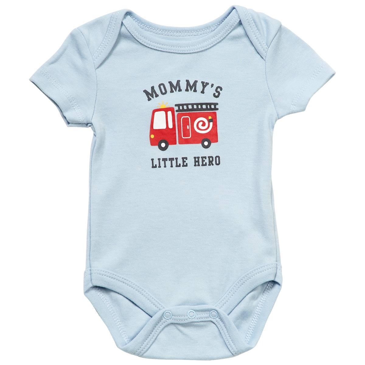 Baby Boy (NB-9M) baby views(R) Mom''s Lil Hero Firetruck Bodysuit
