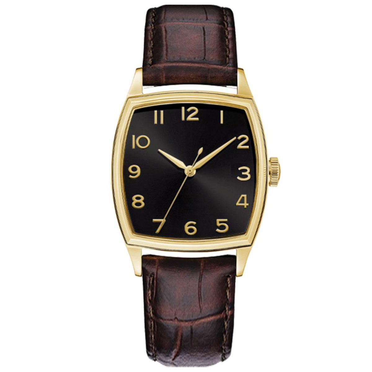 Mens Gold-Tone Black Sunray Dial Watch - 50529G-07-G16