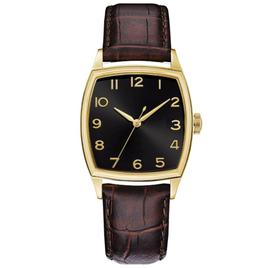 Mens Gold-Tone Black Sunray Dial Watch - 50529G-07-G16