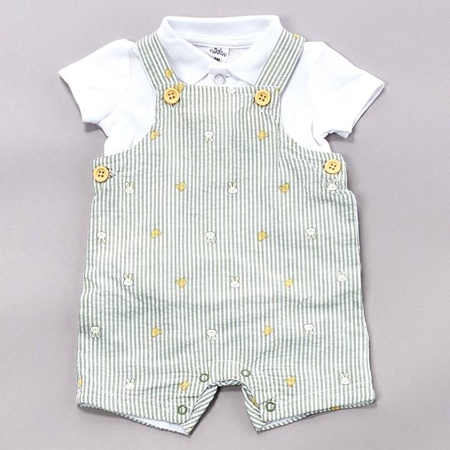 Baby Boy (3-9M) Baby Essentials® Bunny Shortall & Top Set