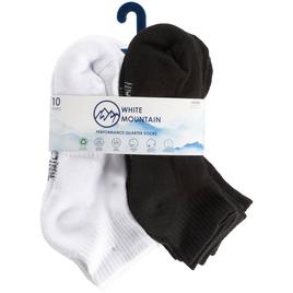 Womens White Mountain 10pk. Cushion Quarter Socks