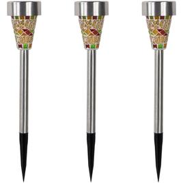 Northlight Seasonal Mosaic Stained LED Pathway Markers - Set of 3