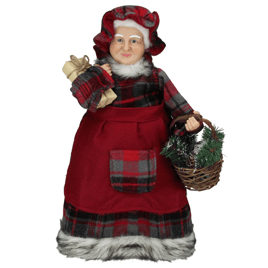 Northlight Country Mrs Claus with Basket & Gift Christmas Figure