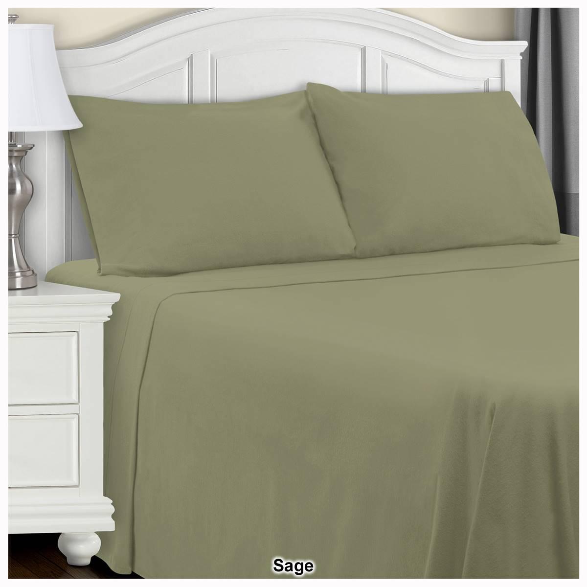 Superior Cotton Flannel Solid Deep Pocket Sheet Set