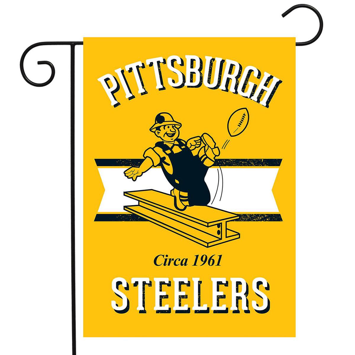 Briarwood Lane Retro Pittsburg Steelers Garden Flag