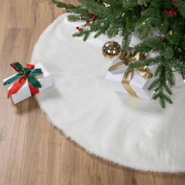 Northlight 48in. White Polar Bear Faux Fur Christmas Tree Skirt