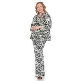 Plus Size White Mark 2pc. Floral Print Tunic and Pant Set