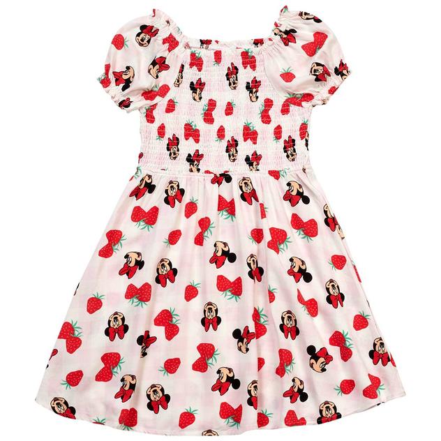 Girls (7-12) Disney Minnie Mouse Strawberry Smocked Dress