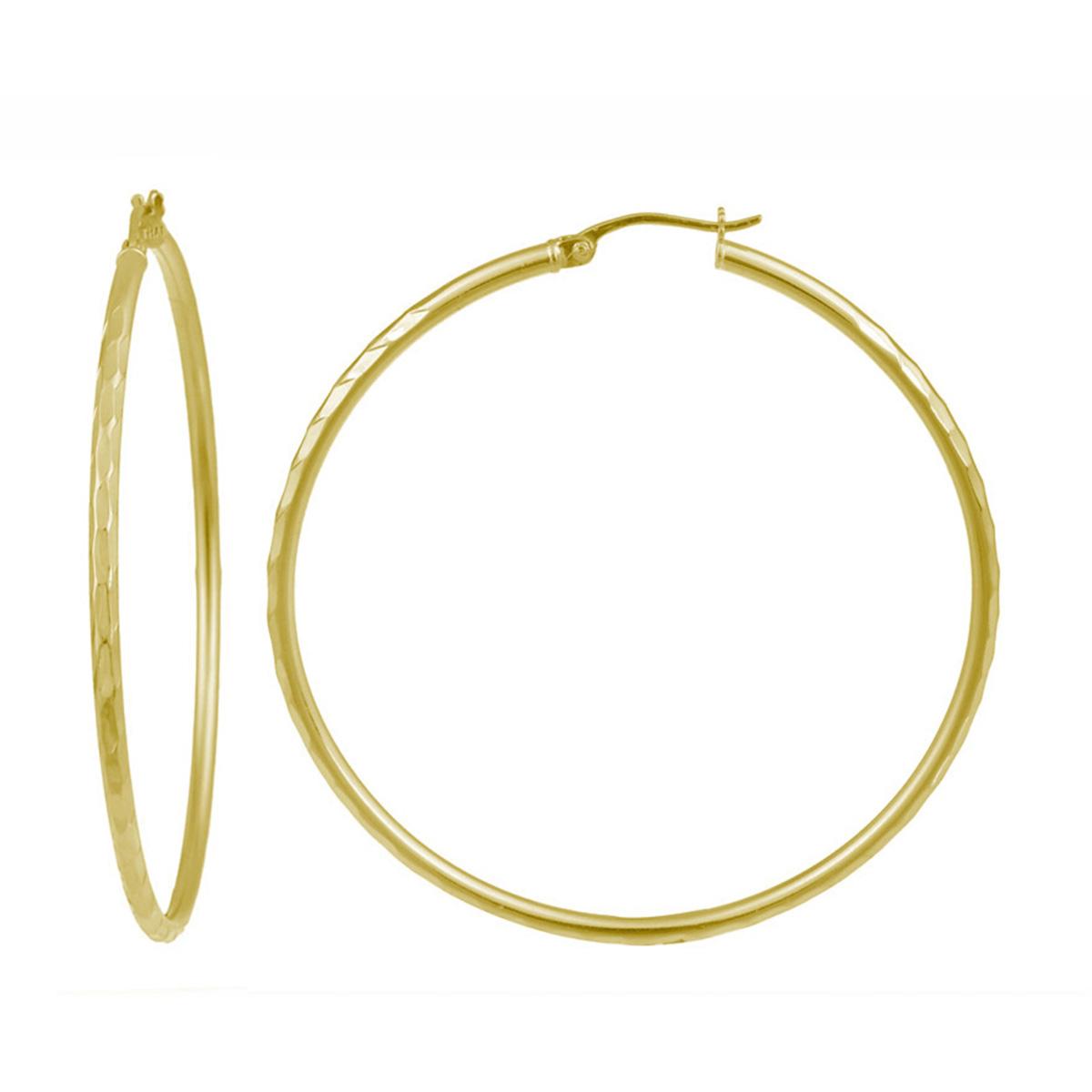 Gold Plated over Sterling Silver Click-Top Hoop Earrings