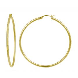 Gold Plated over Sterling Silver Click-Top Hoop Earrings